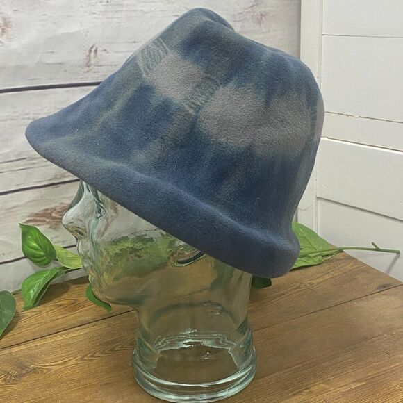 Rafi De Luca Wearable Art To Wear Made in Italy Lapin Fur Hat Blue Gray Tie Dye - Picture 5 of 13